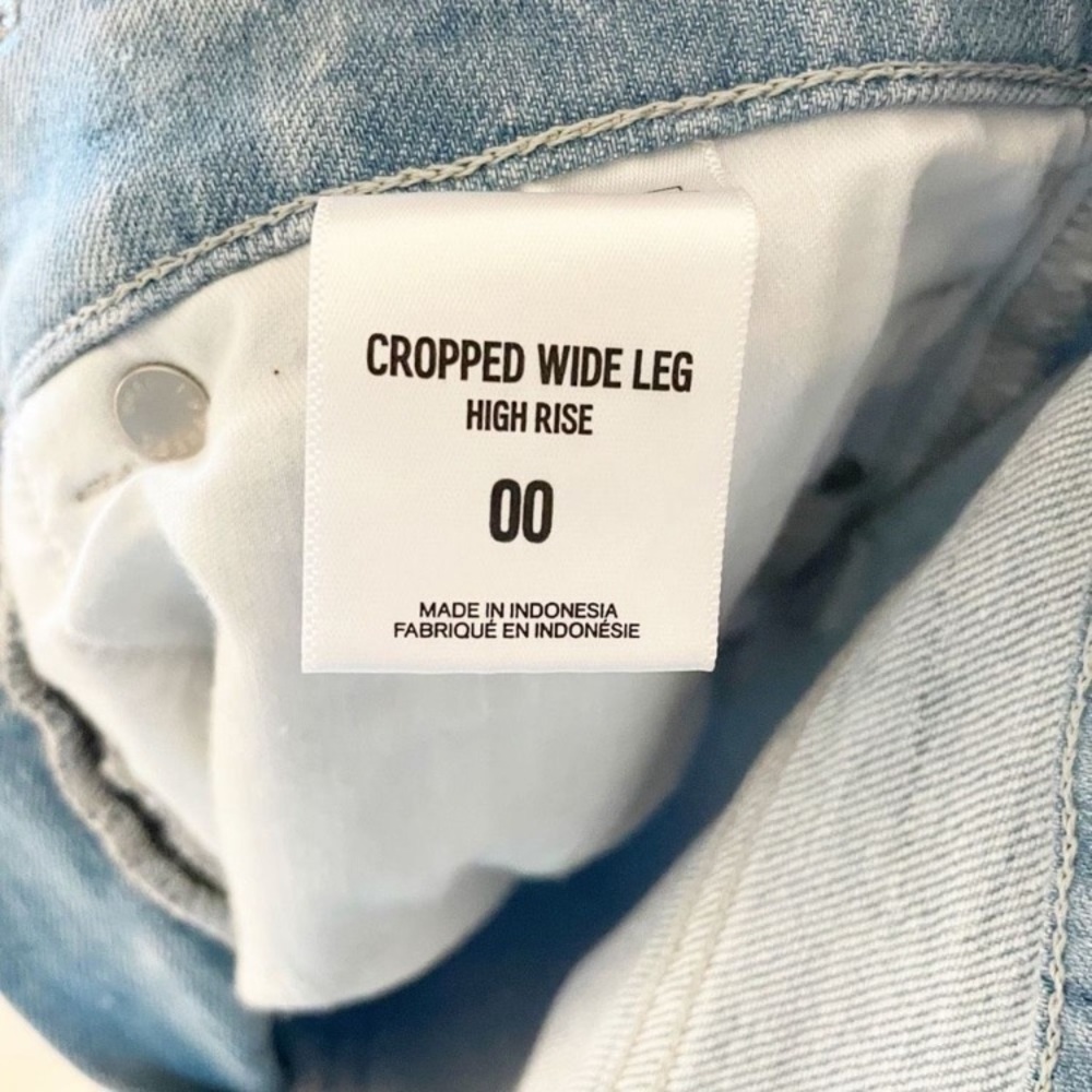 EXPRESS jeans Cropped Wide Leg High Rise 00 light wash stretch - Picture 4 of 8